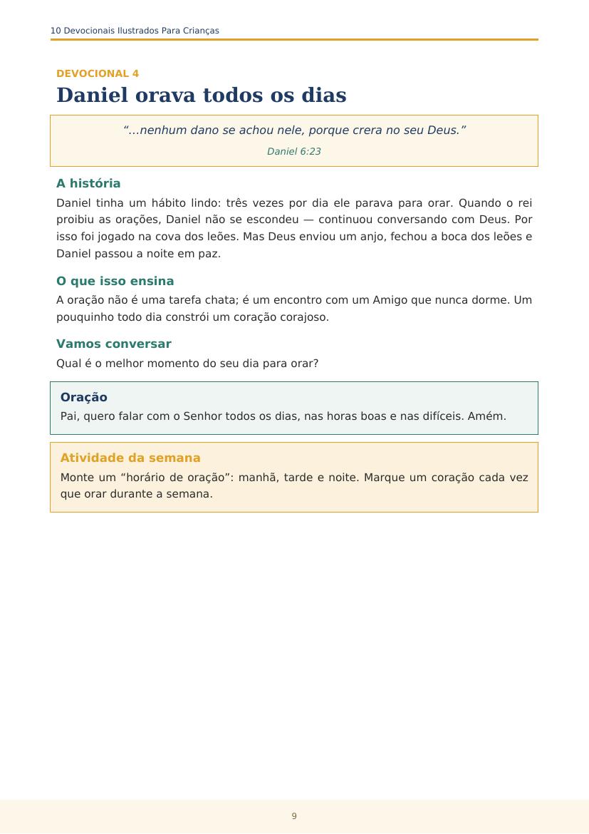 Página do devocional sobre coragem